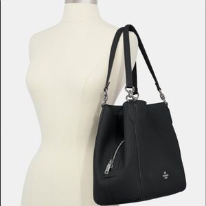 Coach Hallie Pebbled Leather Shoulder Bag